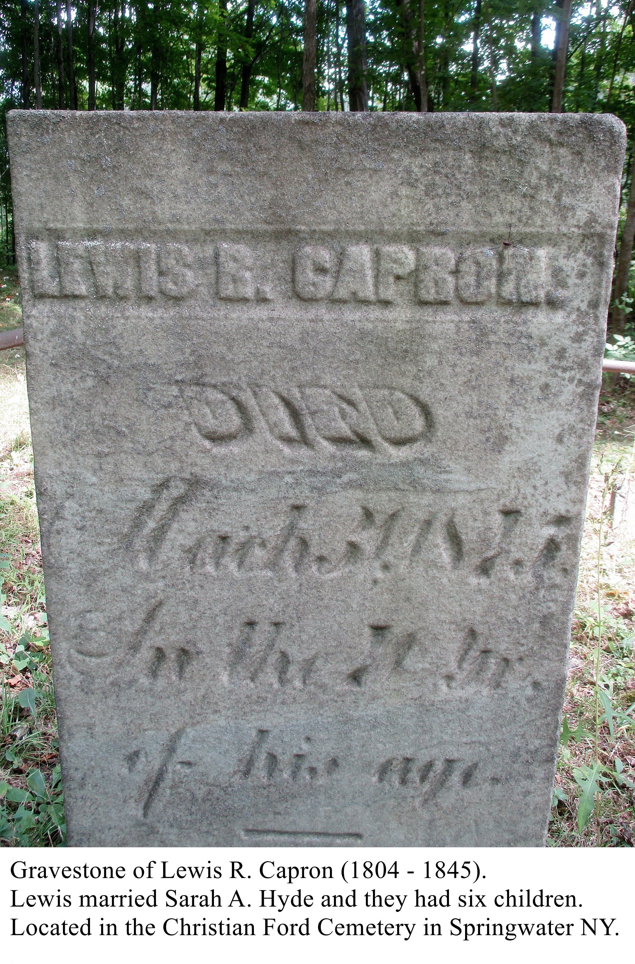 Sarah Capron Lewis R. Capron and Sarah A. Hyde - Hemlock and Canadice Lakes