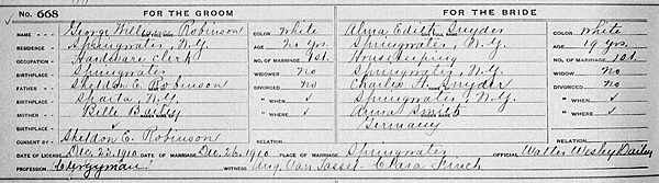 hcl_people_robinson_george_w_and_snyder_alma_e_marriage_record_1910_resize600x166